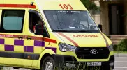 Авто скорой помощи опрокинулось после ДТП в Шымкенте