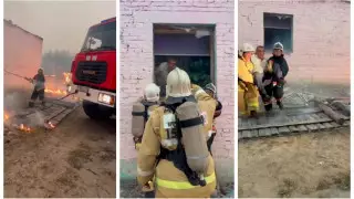 Пожарные показали видео спасения жителя села в Костанайской области