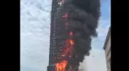 Это чудо: при пожаре в китайском небоскребе никто не пострадал