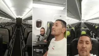 "Только мы с папой летим". Видео с пустым самолетом в Россию рассылают казахстанцы