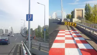 Необычные знак и разметка появились на мосту в центре Астаны
