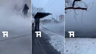 КамАЗ повредил трубопровод: улицу частично перекрыли в Астане