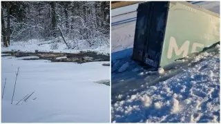 Две машины ушли под лед в Карагандинской области