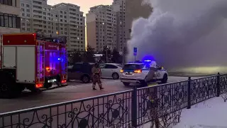 В Астане сняли видео с огромными клубами пара над левым берегом