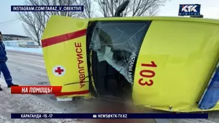 Водитель скорой попал в больницу после ДТП в Жамбылской области