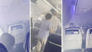 Двигатель самолета загорелся: паника и крики в салоне попали на видео