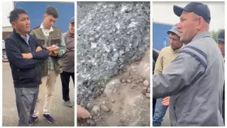 Разговор недовольных качеством асфальта людей и подрядчика сняли в Туркестанской области