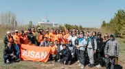В Президентском парке появились новые деревья: Jusan Bank высадил 100 саженцев сакуры