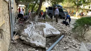 Козырек подъезда рухнул на людей в Актау: стало известно о состоянии пострадавших