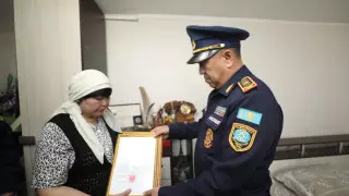 Пожар в горах Алматы: матери погибшего спасателя вручили орден