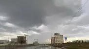 В Астане прошел сильный дождь с градом