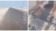 Необычный асфальт постелили в Мангистауской области