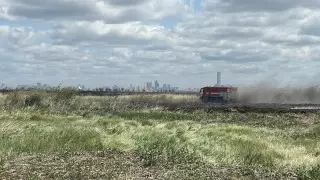 Третьи сутки тушат пожар под Астаной