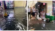 Торговый дом "Ялян" затопило после дождя в Алматы