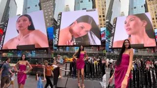 Модель из Казахстана украсила билборды нью-йоркского Таймс-сквер