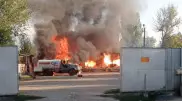 40 газовых баллонов загорелись на заправке в Саймасае: 2 человека пострадали