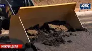 Столичные дорожники уложили асфальт во время ливня