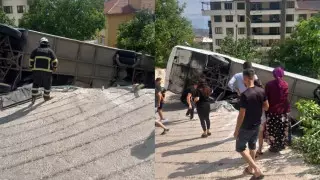 26 пострадавших: в турецком Карамане перевернулся туристический автобус