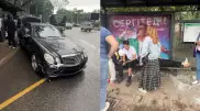 Авто врезалось в остановку в Алматы, есть пострадавшие