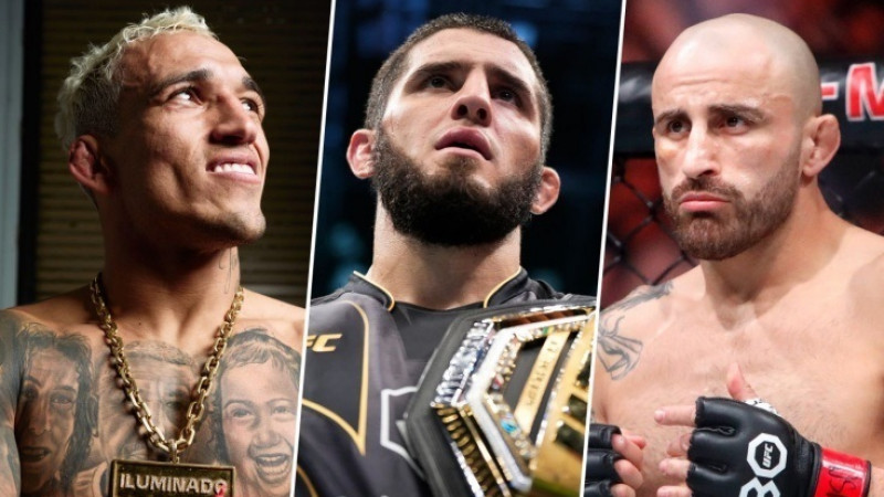 Оливейра, Махачев и Волкановски. Фото из соцсетей