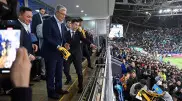 Юный болельщик поймал шарф Токаева после матча Казахстан - Сан-Марино