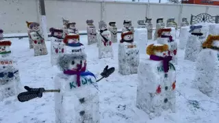 Орду из 2100 снеговиков слепили сельчане в Костанайской области