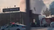 Автомобиль вспыхнул возле цирка в Астане