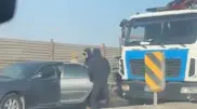 На "горбатом" мосту в Астане произошла авария