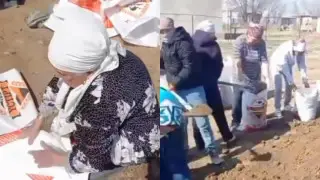 80-летняя бабушка помогает в борьбе с паводками в Атырау