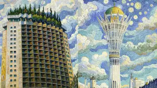 Астану и Алматы переместили в мир картин Ван Гога с помощью ИИ