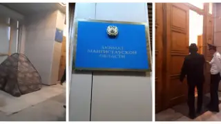 Женщина поставила палатку перед акиматом Мангистау, требуя восстановить на работе ее сына