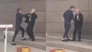 Мужчина напал на пожилого алматинца. Очевидцы сняли это на видео