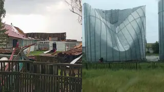 Ураган срывал крыши домов и ломал ангары в СКО