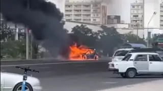 Женщина получила ожоги во время возгорания машины в Актау