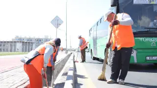В Туркестанской области в честь Дня Конституции прошел субботник