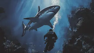 Чуть не откусила голову: нападение акулы на дайвера попало на видео