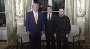 Макрон принял в Елисейском дворце Трампа и Зеленского