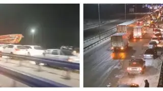 Сотни автомобилей скопились у закрытых участков трассы в Карагандинской области