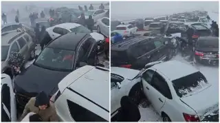 Число столкнувшихся на трассе Астана - Щучинск машин выросло до 95