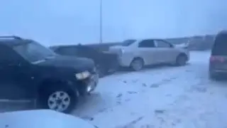 Более 10 автомобилей столкнулись на трассе Караганда - Темиртау