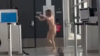 Опасная ситуация: голая женщина устроила погром в аэропорту