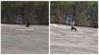 Мужчина пропал, сорвавшись в реку при попытке переправы по натянутому тросу в Жетысу