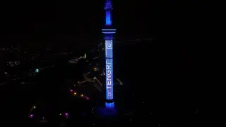 Телебашню “Коктобе“ окрасили в цвета The Spirit of Tengri