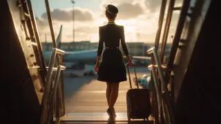 Момент падения с высоты сотрудницы авиакомпании попал на видео