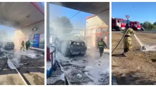В Актобе автомобиль загорелся во время заправки: пострадал оператор АГЗС