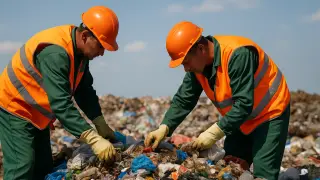 В Китае чиновники заставили рабочих искать часы в восьми тоннах мусора