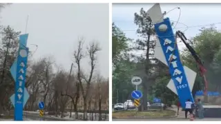 Алматинские ученые возмущены демонтажем знаменитой стелы