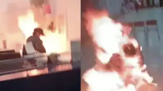 Мужчина поджёг себя в аэропорту Алматы