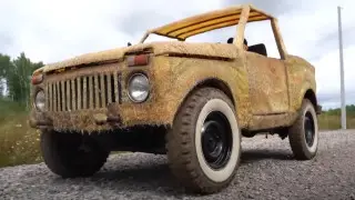 Экспериментаторы сделали кузов для “Нивы“ из термоклея