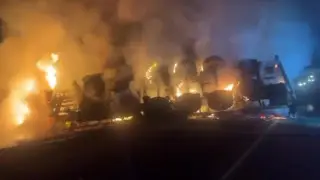 Пожар, взрыв и герой: под Семеем столкновение с лосем обернулось катастрофой